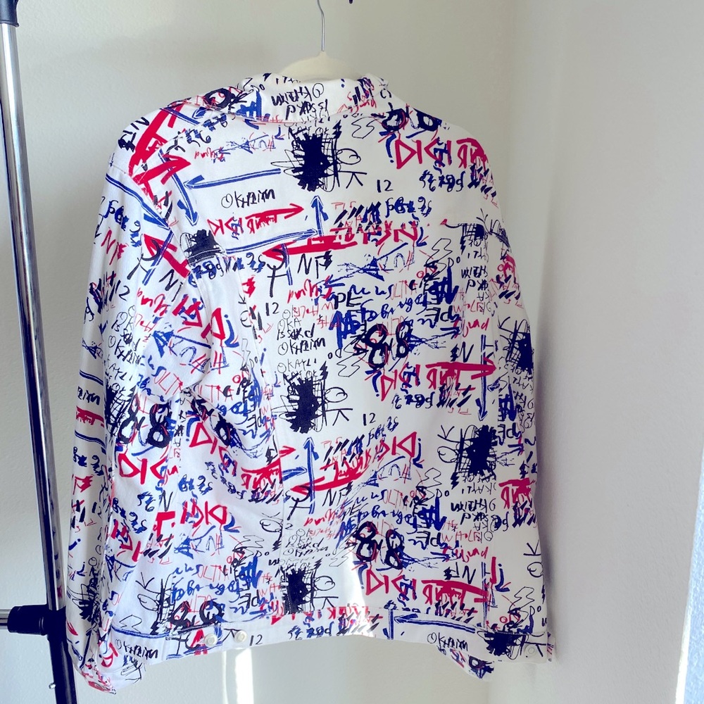 Graffiti White Jean Jacket
